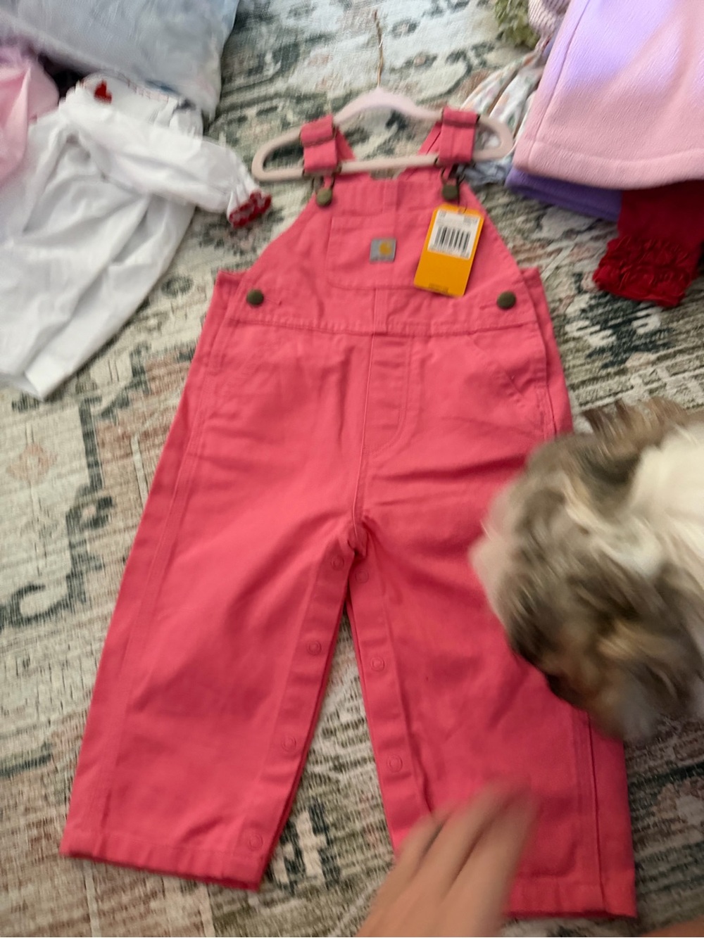 Carhartt Kids Coral Overalls with Adjustable Straps